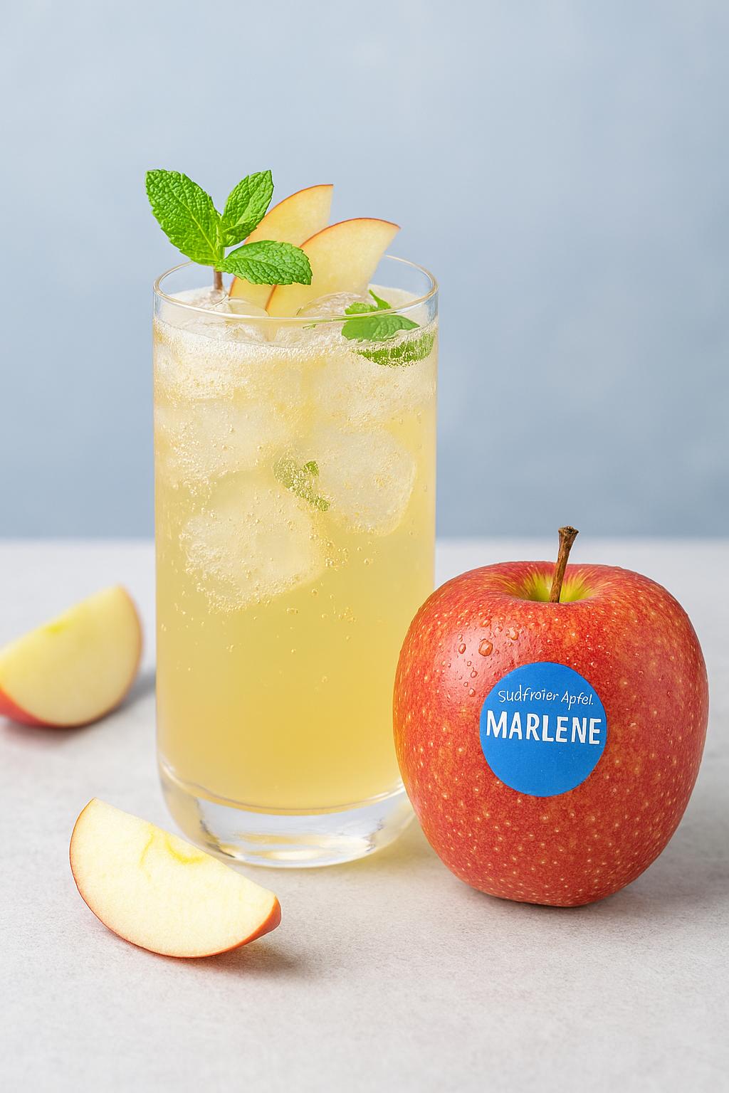 Erfrischender Drink🍏 Südtiroler Apfel-Marlene Spritz