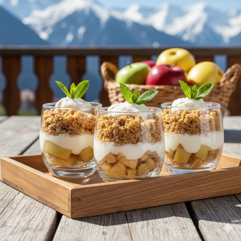 Copas Crujientes de Manzana del Tirol con Crumble de Nuez (Marlene Trio)