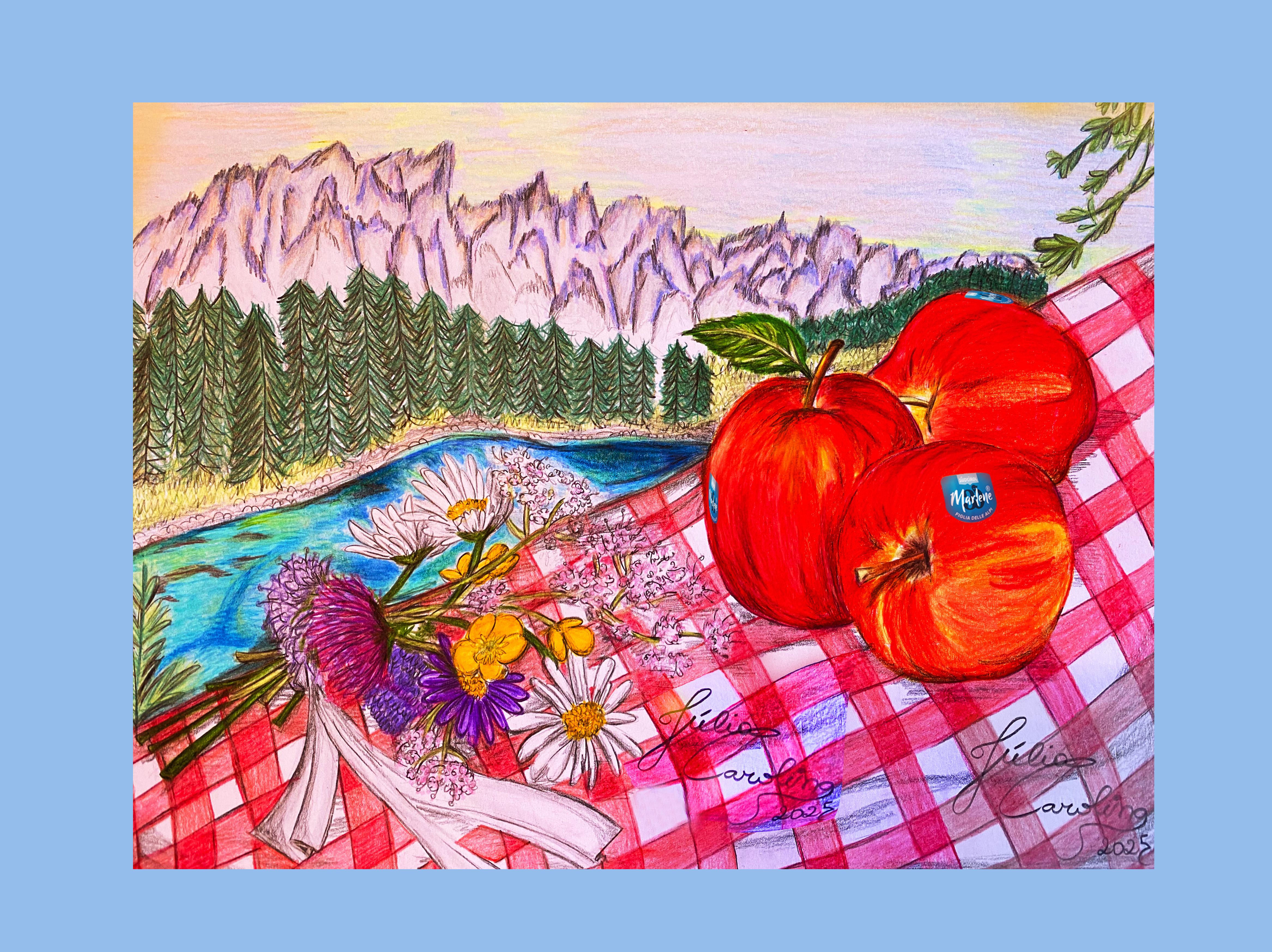 Picnic al Lago della Carezza al Tramonto Rosato delle Dolomiti
