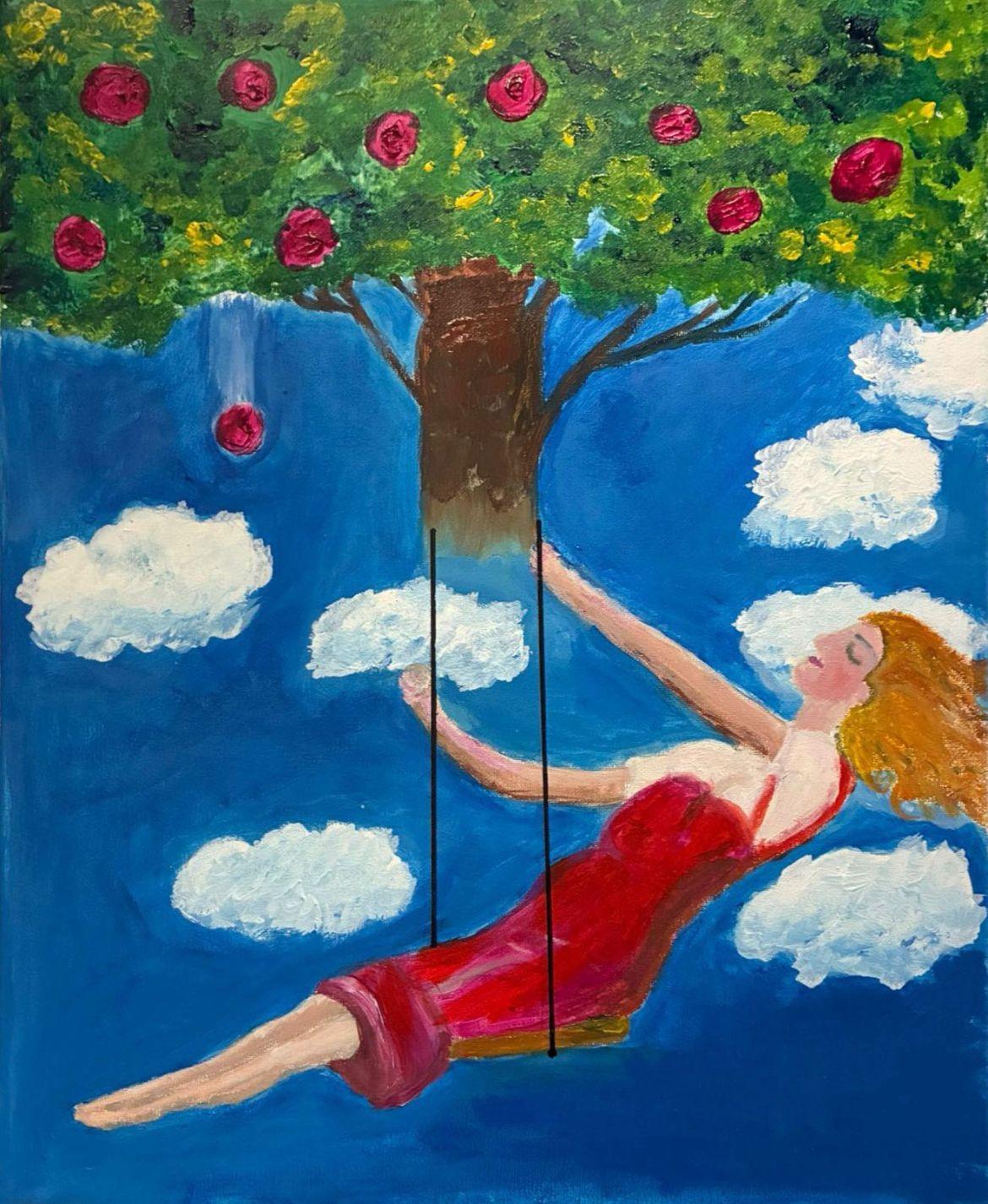 Un bel sogno: in altalena nel meleto