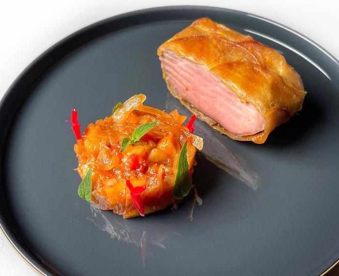 Filetti di maiale le in crosta di mele